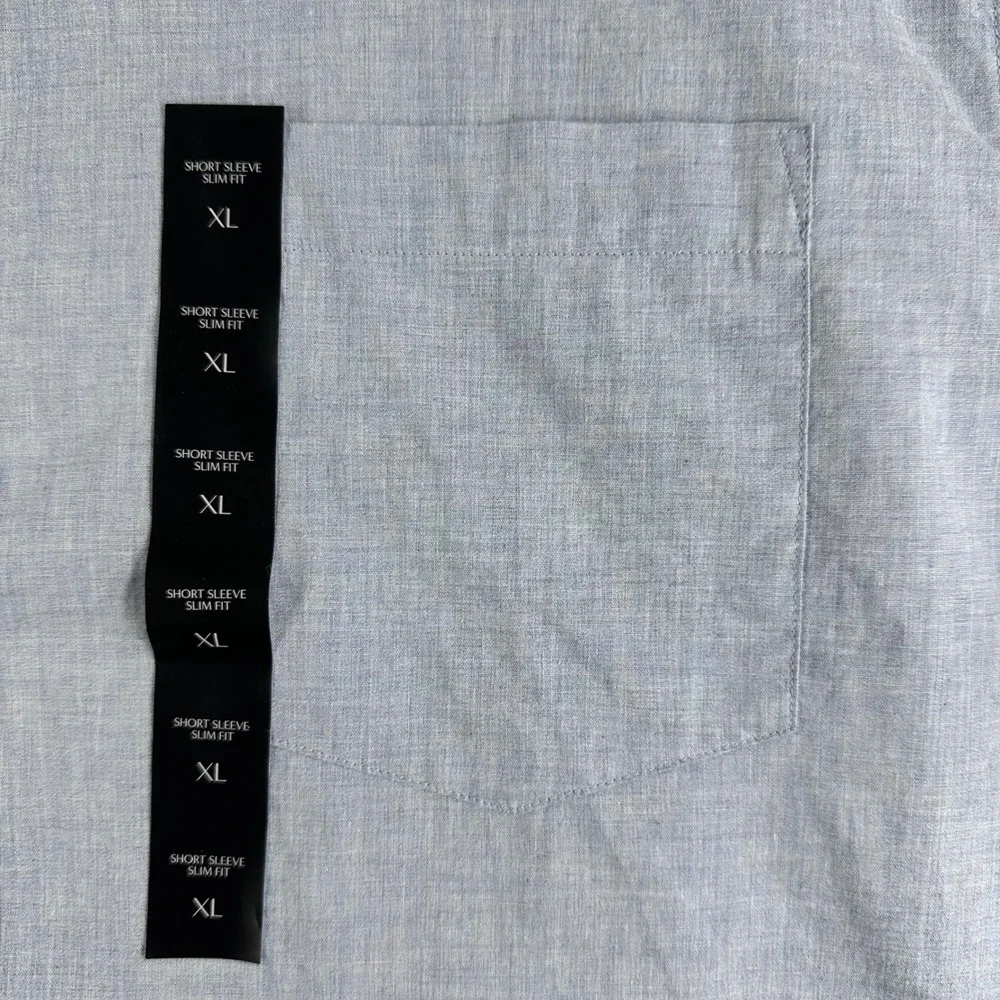 Banana Republic Mens XL‎ Slim Fit Short Sleeve Organic Cotton Button Down Shirt